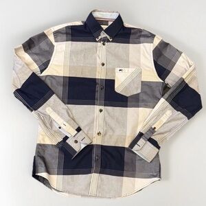 Moods Of Norway Men’s Casual Button Down Plaid Shirt Size M 100% Cotton slim fit